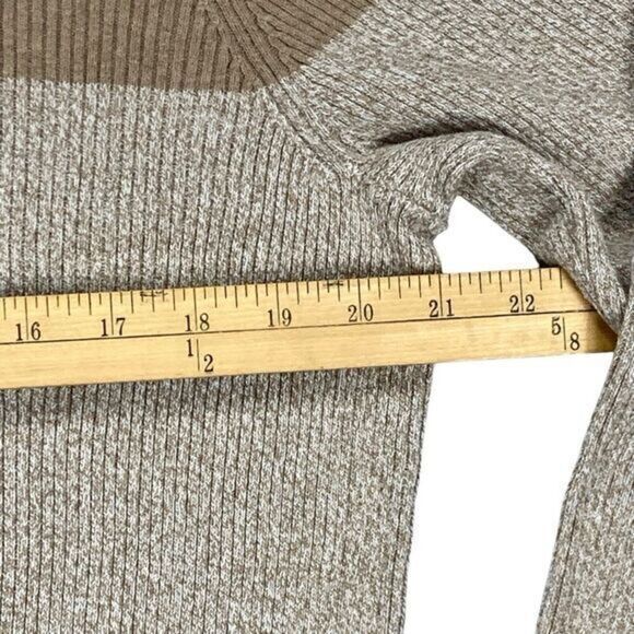 Karen Scott Colorblock Mock Neck Sweater Womens Sz XL Brown Casual Pullover New - Picture 11 of 16